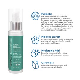 Dermablend Prebiotic Daily Moisturizer 3 fl oz, Lightweight Moisturizer with All-Day Hydration, Prebiotic Inulin, Probiotics & Hyaluronic Acid, Ideal for Sensitive Skin, Fragrance-Free Non-Comedogenic