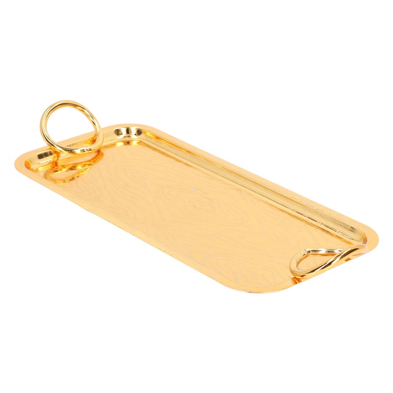 Rectangular Tea Cup Tray Gold Fruit Food Storage Tray with