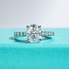 AnuClub Moissanite Engagement Ring, Total 4.3cttw D Color Lab Created