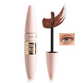 Brown Waterproof Mascara, Liquid Lash Extensions Mascara with Dual-Sided Brush, Great for Lengthening and Volumizing Eyelashes, No Clumping Tubing Máscara Volume and Length, Long Wear, Smudge-Proof-03