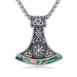 YueYuan Viking Necklace for Men 925 Sterling Silver Viking Pendant Viking Jewellery Gifts for Men Husband Boy, Sterling Silver, No Gemstone