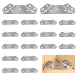 Triangle Support Made of Stainless Steel, Pack of 20 Angle Brackets, Triangle Shape Corner Bracket, Stainless Steel Furniture Connector, Repair Plate, Corner Bracket for Cabinet, Table, Chair (69 x