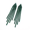 Clearine Tassel Earrings for Women Enerald Colour Rhinestone Crystal Long