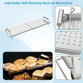 BBQration Universal Adjustable Stainless Steel Grill Rack for Blackstone 28-36 Inch Griddle