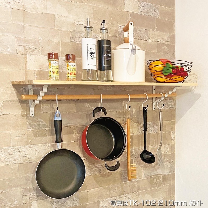 Wake Sangyo TK-112 Hanger Bracket, Shelf Bracket, Black, 8.3 inches