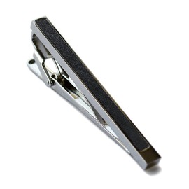 Tavarat Tps-003R Men's Tie Clip, Made in Japan, Genuine Leather, Brass, Alligator Clip, 10 Colors, blk