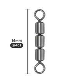 NIYATA Fishing Swivels, Triple Fishing Swivels, Barrel Swivels, Fishing Swivels Set, Fishing Trout 20 Pieces