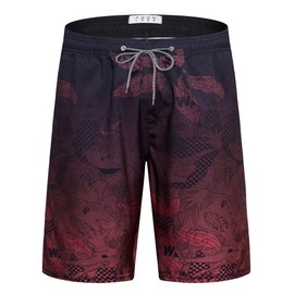 APTRO Men's Swim Trunks Swimming Shorts Board Shorts Quick Dry Beach Shorts Big and Tall Swim Shorts BS023 Red 4XL