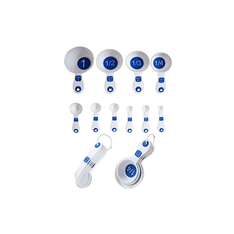 Set of 10 Piece Measuring Spoons and Measuring Cups (White