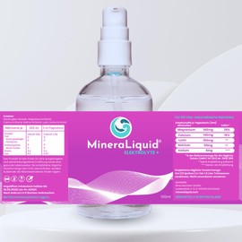 MineraLiquid Elektrolyte+ - 100ml flüssige Elektrolyte ohne Zucker. Optimierte Bioverfügbarkeit durch Lysin. Magnesium, Natrium, Calcium, Kalium.