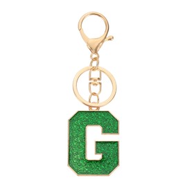 PATIKIL Initial Letter Keychain, A-Z Alphabet Keyring Letter G Metal Key Chain for Women or Girls Keys Purse Handbags Backpacks Bags, Green