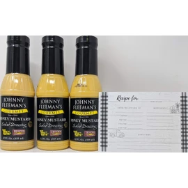 Johnny Fleemans Honey Mustard Bundle - 3 x 12 Ounce Bottle of Johnny Fleemans Honey Mustard Salad Dressing, Buundled with JFS Recipe Card