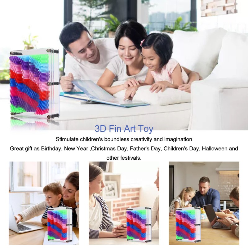3D Pin Art Toy Colorful Plastic Pin Art Board Sculpture