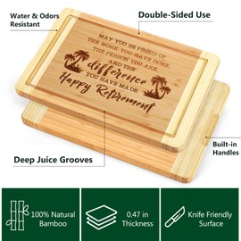 Retirement Gift for Women Men, Engraved Cutting Board for Woman, Coworker Leaving Gifts Happy Retirement Gifts for Coworker, Friends, Boss, Teacher, Nurse, Mom, Cutting Board Kitchen Gifts for Women