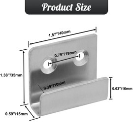 LOUZAGO 10 Pcs Wall Hanger, Stainless Steel Wall Mount Brackets Hook, Heavy Duty Wall Tile Bracket for Picture Frame, Mirrors, Display (Silver, Small)