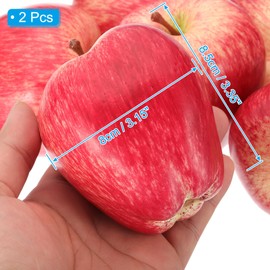 PATIKIL 2pcs Artificial Apple Foam Simulation Fake Light Red Apple Realistic Fake Fruit Model Home Kitchen Party Decoration Photography Props