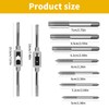 QINGYIWL 7 Piece Tap Set, M3-M12 Tap Wrench Set with