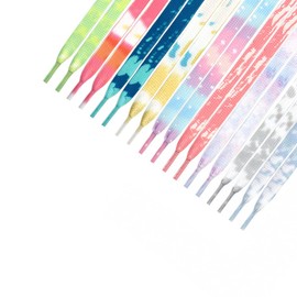 UUYYEO 5 Pairs Tie Dye Shoelaces Colorful Shoe Laces Rope Flat Shoestring Sneaker Shoe Strings for Kids Adults