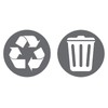 Two Pack Recycling Symbol Trash Can Vinyl Decal Stickers