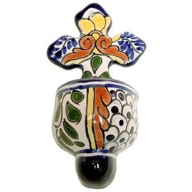 Talavera Holy Water Font 3" W x 6" H