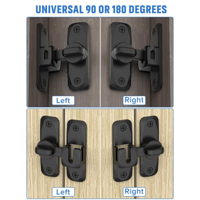MeBantoo 90/180 Degree Flip Barn Door Lock, Protect Privacy -