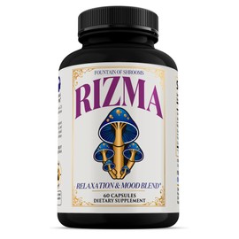 Rizma – Lion’s Mane, Reishi, & Cordyceps Mushroom Supplement for Brain Function, Mood, Focus & Energy – 60 Capsules