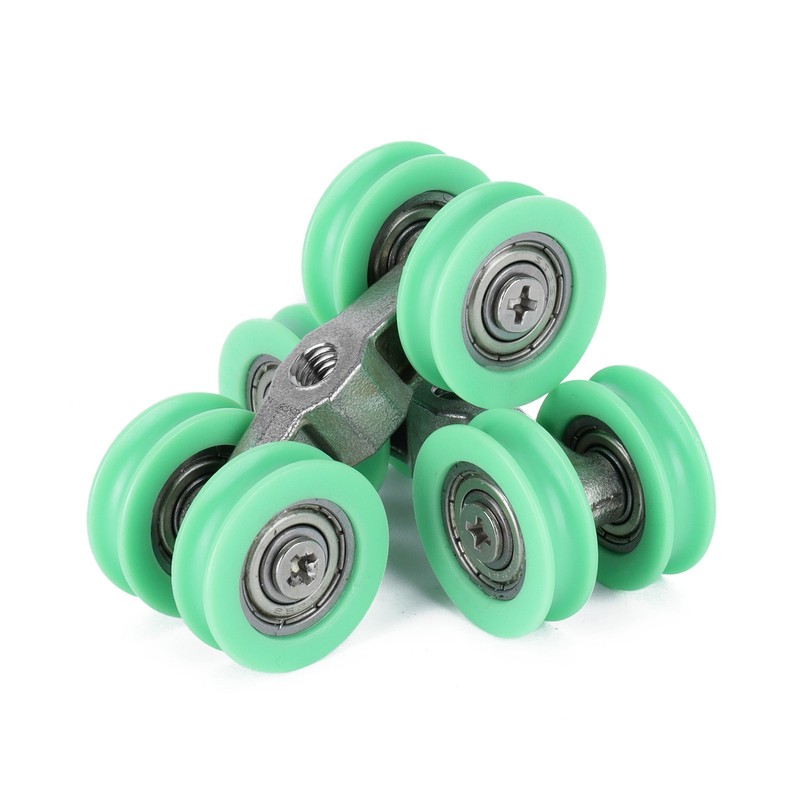 2Pcs UShaped Wheels Stainless Steel 4Wheel Small Rollers Shower Door