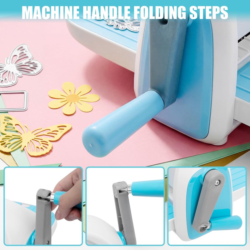 Manual Die Cutting Machine for Card Making, 6in Openning(Blue)