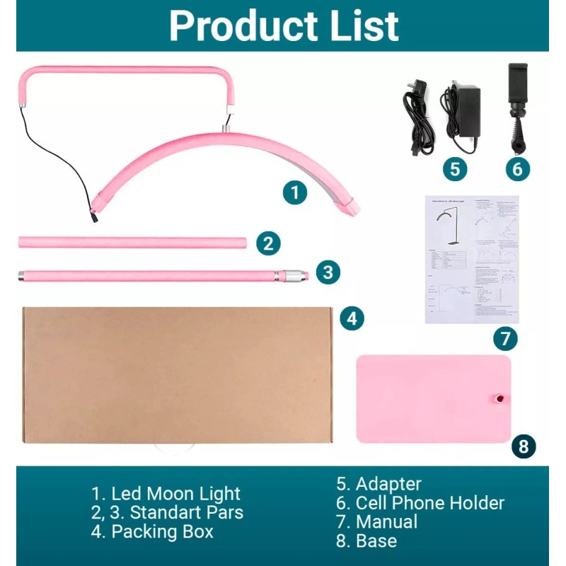 LAMPARA Lámpara Media Luna Para Extensiones De Pestañas Microblading