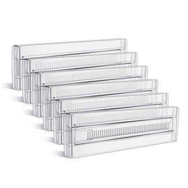 Geieold 6 Pack Drawer Dividers, Adjustable Drawer Organiser, Retractable Shelf Drawer Divider (11.8-19.7), for Kitchen, Bedroom, Office, Desk, Dresser