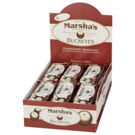 18, 3-Pack Sleeves of Homemade Candy Buckeyes. Includes Ice Packs for Shipment when Needed