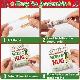 Christmas Money Holders for Cash Gift - 12Pcs Funny Christmas Cards Money Holder Ornaments with Cover Funny DIY Checks Cash Holder Gift Xmas Tree Hanging Accessories for Christmas Decoration