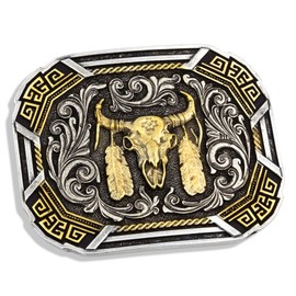 Montana Silversmiths Southwest Collection Attitude Western Belt Buckle (Southwestern Flair Buffalo Skull)