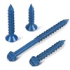 60 PCS 1/4" Blue Flat Head Concrete Screws Anchor Kit