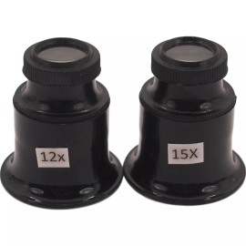 FindingKing 12X 15X Double Lens Eye Loupe Jewelers Watchmakers