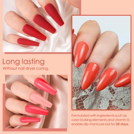 Lavender Violets 6 Colors Dip Powder Nail Set Starter, Neon Pink Red Fast Drying Acrylic Dipping Powder Set Shimmer Orange Bright Purple for Nail Art Designs JS208