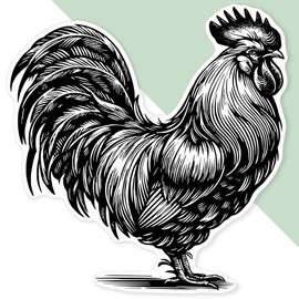 Extra Large 460mm 'Proud Rooster' Permanent Sticker Decal for Cars/Windows/Bins/Walls (DW00129203)
