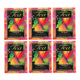 Hawaiian Islands Mango Maui Tropical Black Tea, All Natural - (Six 1.27 Oz. Boxes with 20 Tea Bags Per Box)