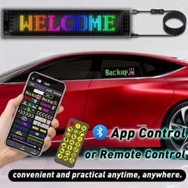 2PCS Devil Eyes Light for Cars Windshield Window - 3.6" x 14.7" Flexible Car Eyes Animated LED Display Screen Panel - Programmable LED Sign for Car SUVs Small Medium Trucks, with Remote/APP Control