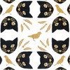 Gift Wrap - Meow Meow - White/Black/Metallic Black