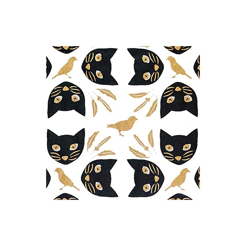 Gift Wrap - Meow Meow - White/Black/Metallic Black