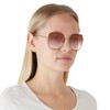 Coach HC7133 Sunglasses, Shiny Rose Gold/Burgundy/Burgundy Gradient, 57 mm