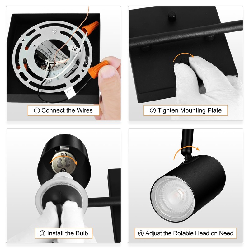 BoostArea 2-Light Track Lighting Kit, LED Track Lighting with GU10