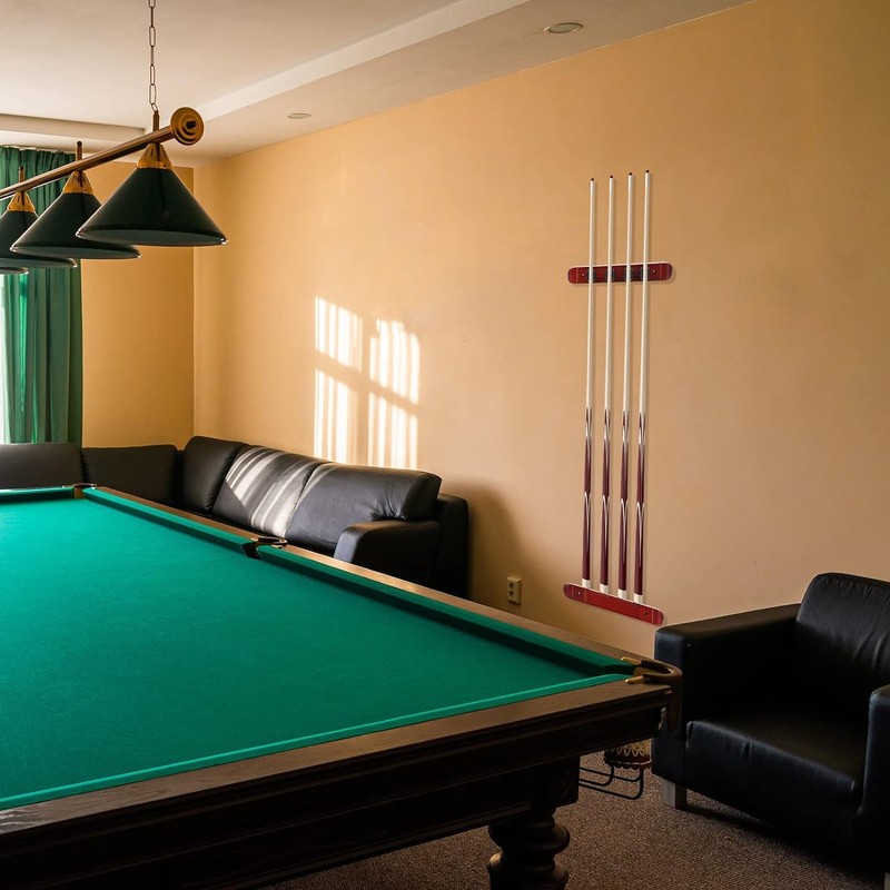 Pool Stick Holder 1 Set Wall Mounted Hardwood Billiard/Pool Cue