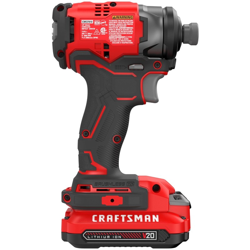 CRAFTSMAN V20 1/4 Inch Cordless Impact Driver Kit with Battery