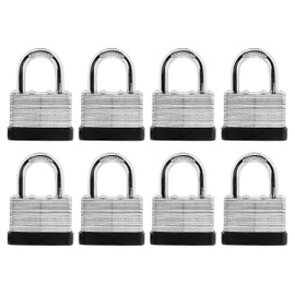 SafiSwords 8-Pack Keyed Alike Laminated Steel Padlocks Keys, 1-3/4" Wide, Heavy Duty Pad Lock Set with Same Keys
