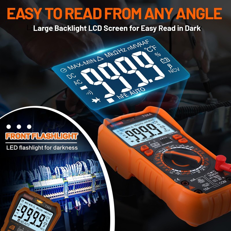 Professional Digital Multimeter YIQIYIBO Multimeter TRMS 9999 Accounts Manual Range