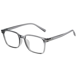 Dollger Blue Light Blocking Glasses Women Men Computer Eyeglasses TR90 square frame Clear Lens Eye Protection (Transparent Gray Frame/Transparent Lens)