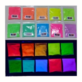 Fluorescent Neon Ultraviolet UV Blacklight Glow Powder - Choose from 10 Colours (25g Pink)