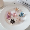 FAMEZA 12 Packs Crystal Flower Hair Clips Spring Floral Pearl